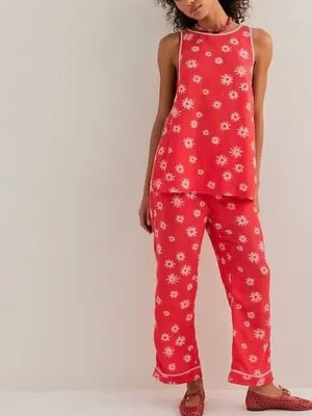NWT Free People Charlie Set in Poppy Combo